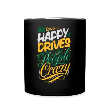 T-shirt heureux - Mug uni - noir - Devant