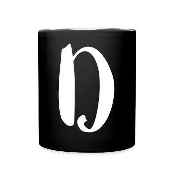 Buchstabe D - Tasse einfarbig - Schwarz - Vorne