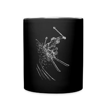 Skifahren - Freerider - Tasse einfarbig - Schwarz - Vorne