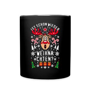 233 Cerf Rudolph C’est encore Noël ? - Mug uni - noir - Devant