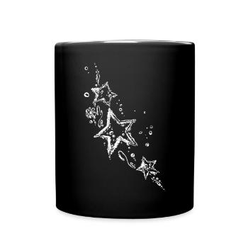 Water splash, stars and Tribal, of water drops. - Full Colour Mug - black - Front