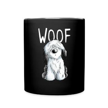 Woof Bobtail - Bobtails - Old English Sheepdog - Tasse einfarbig - Schwarz - Vorne