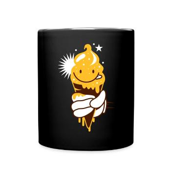 Kawaii Eis in der Hand - Tasse einfarbig - Schwarz - Vorne