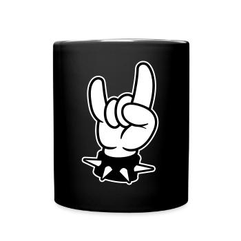 metal hand rock - Tasse einfarbig - Schwarz - Vorne
