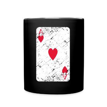Herz Ass grunch - Tasse einfarbig - Schwarz - Vorne