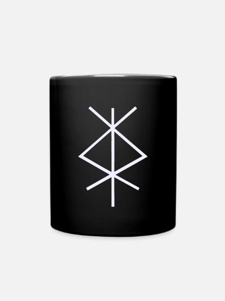 Protection Runes Isa Inguz Algiz - Full Colour Mug - black