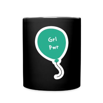 Grl Pwr Teal Balloon - Full Colour Mug - black - Front