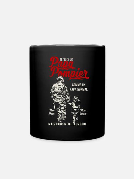 Papa Pompier - Mug uni - noir