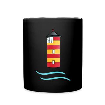 Leuchtturm Pilsum - Tasse einfarbig - Schwarz - Vorne