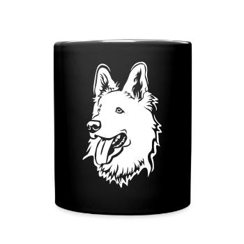 Swiss Shepherd Head "Black Edition" - Full Colour Mug - black - Front
