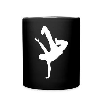 Akrobatischer Silhouette Druck - Tasse einfarbig - Schwarz - Vorne