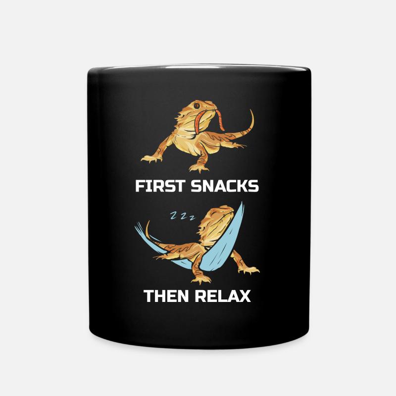 First Snacks Then Relax Bartagame - Tasse einfarbig - Schwarz