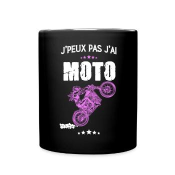 Motarde idée cadeau moto femme - Mug uni - noir - Devant