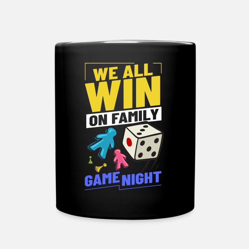 Famille de joueurs de jeux de société - Mug uni - noir