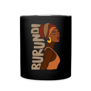 Burundi Afrika Ethnic Black Heritage - Tasse einfarbig - Schwarz - Vorne