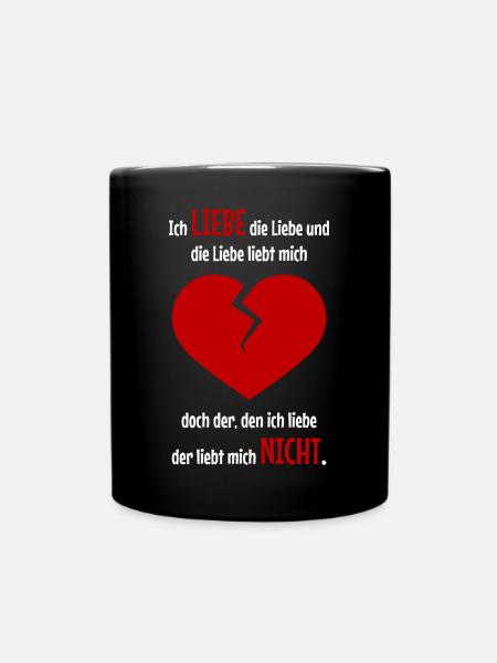 Herzschmerz für ihn - Tasse einfarbig - Schwarz