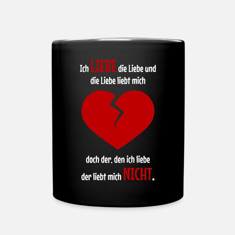 Herzschmerz für ihn - Tasse einfarbig - Schwarz