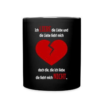 Herzschmerz für sie - Tasse einfarbig - Schwarz - Vorne