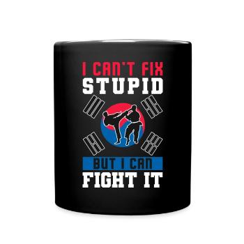 TKD Korean Martial Arts Tae Kwon - Tasse einfarbig - Schwarz - Vorne