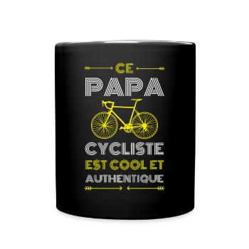 Ce papa cycliste est cool et authentique - Mug uni - noir - Devant