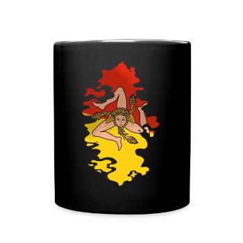 Drapeau de la Sicile Italie Palerme Trinacria Italia - Mug uni - noir - Devant