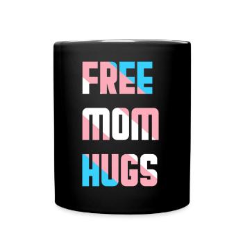 Free Mom Hugs Trans Pride LGBTQ Transgender - Full Colour Mug - black - Front