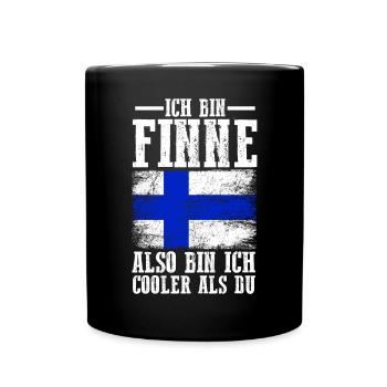 Finnland Finne Finnisches - Tasse einfarbig - Schwarz - Vorne