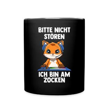 Gaming Fuchs - Computerspiele Videospiele - - Tasse einfarbig - Schwarz - Vorne