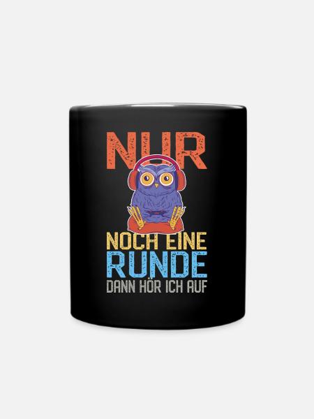 Lustige Gaming Eule - Streaming Computerspiele - Tasse einfarbig - Schwarz