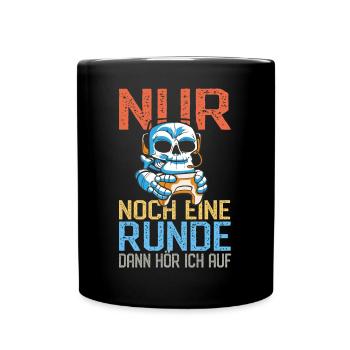 Lustiges Gaming Skelett Streaming Computerspiele - Tasse einfarbig - Schwarz - Vorne