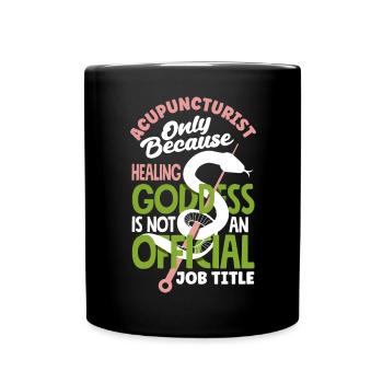 Acupuncture Female Acupuncturist - Full Colour Mug - black - Front