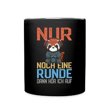 Lustiger Gaming Roter Panda - Gamer Computerspiele - Tasse einfarbig - Schwarz - Vorne