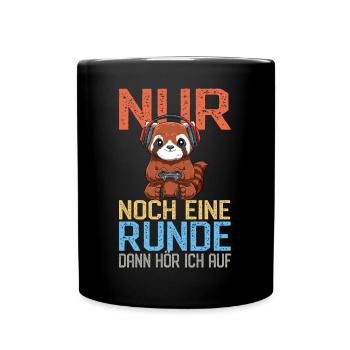 Lustiger Gaming Kleiner Panda - Gamer - Tasse einfarbig - Schwarz - Vorne