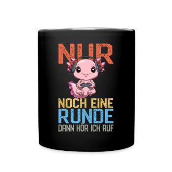 Lustiger Gaming Axolotl - Gamer Computerspiele - Tasse einfarbig - Schwarz - Vorne