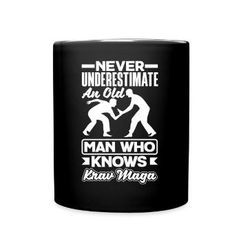 Martial Arts Self Defense Krav Maga Old Man - Tasse einfarbig - Schwarz - Vorne