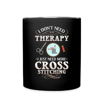 Cross Stitch Pattern Cross Stitch Needles Embroidery Weaving - Full Colour Mug - black - Front