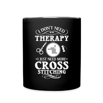 Cross Stitch Pattern Cross Stitch Needles Embroidery Weaving - Full Colour Mug - black - Front