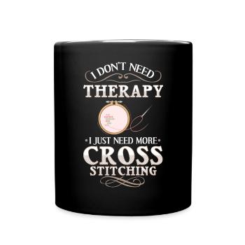 Cross Stitch Pattern Cross Stitch Needles Embroidery Weaving - Full Colour Mug - black - Front