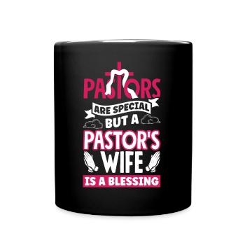 Pastor Appreciation Clergy Preacher Christian - Full Colour Mug - black - Front