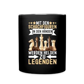 Schach Schachspieler - Tasse einfarbig - Schwarz - Vorne