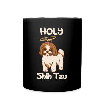 Holy Shih tzu. Hunde Rasse Engel Süß Hund - Tasse einfarbig - Schwarz - Vorne