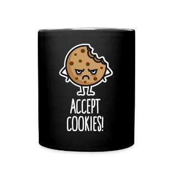 Drôles de programmeurs réveillés, accepter les cookies, les cookies - Mug uni - noir - Devant