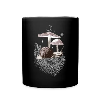 Champignons Vignoble Cristaux d’escargot - Mug uni - noir - Devant