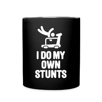 Entraînement amusant sur tapis roulant, je fais mes propres cascades - Mug uni - noir - Devant