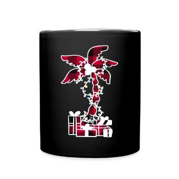 Feuilles de palmier de Noël Feeling Caro Pattern - Mug uni - noir - Devant