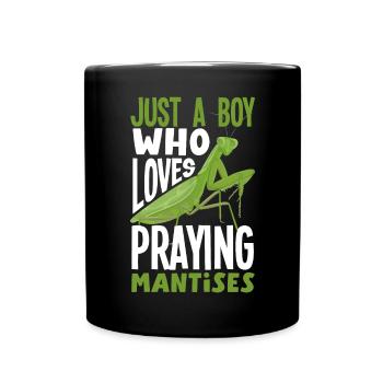Insect Bug Collector Just a Boy Who Loves Praying - Full Colour Mug - black - Front
