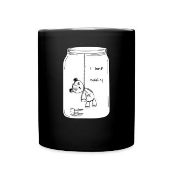 I hate cuddling (BW Version) - Full Colour Mug - black - Front