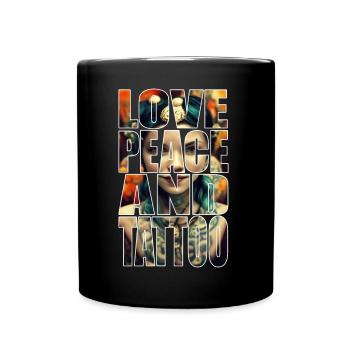 Tattoo Peace Love Girl | Art Design - Full Colour Mug - black - Front