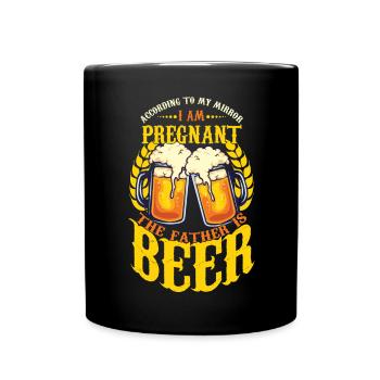 Selon mon miroir je suis enceinte - Mug uni - noir - Devant