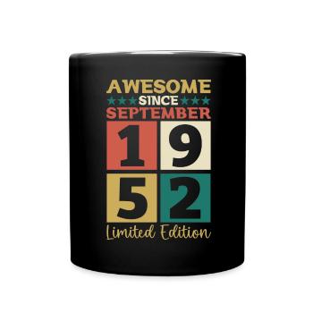 Superbe cadeau du 70e anniversaire de septembre 1952 - Mug uni - noir - Devant
